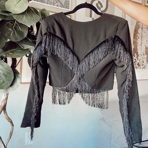 Fringe Cropped Blazer